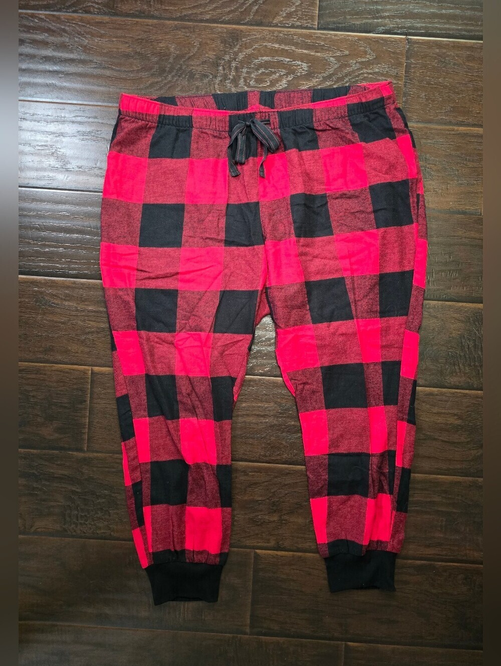 Old Navy Womens Red Black Plaid Pajama Jogger Pants XL